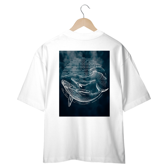 Camiseta Oversized - Baleias
