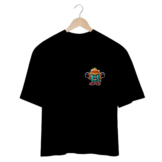 Camiseta Oversized - Cafézin Sticker