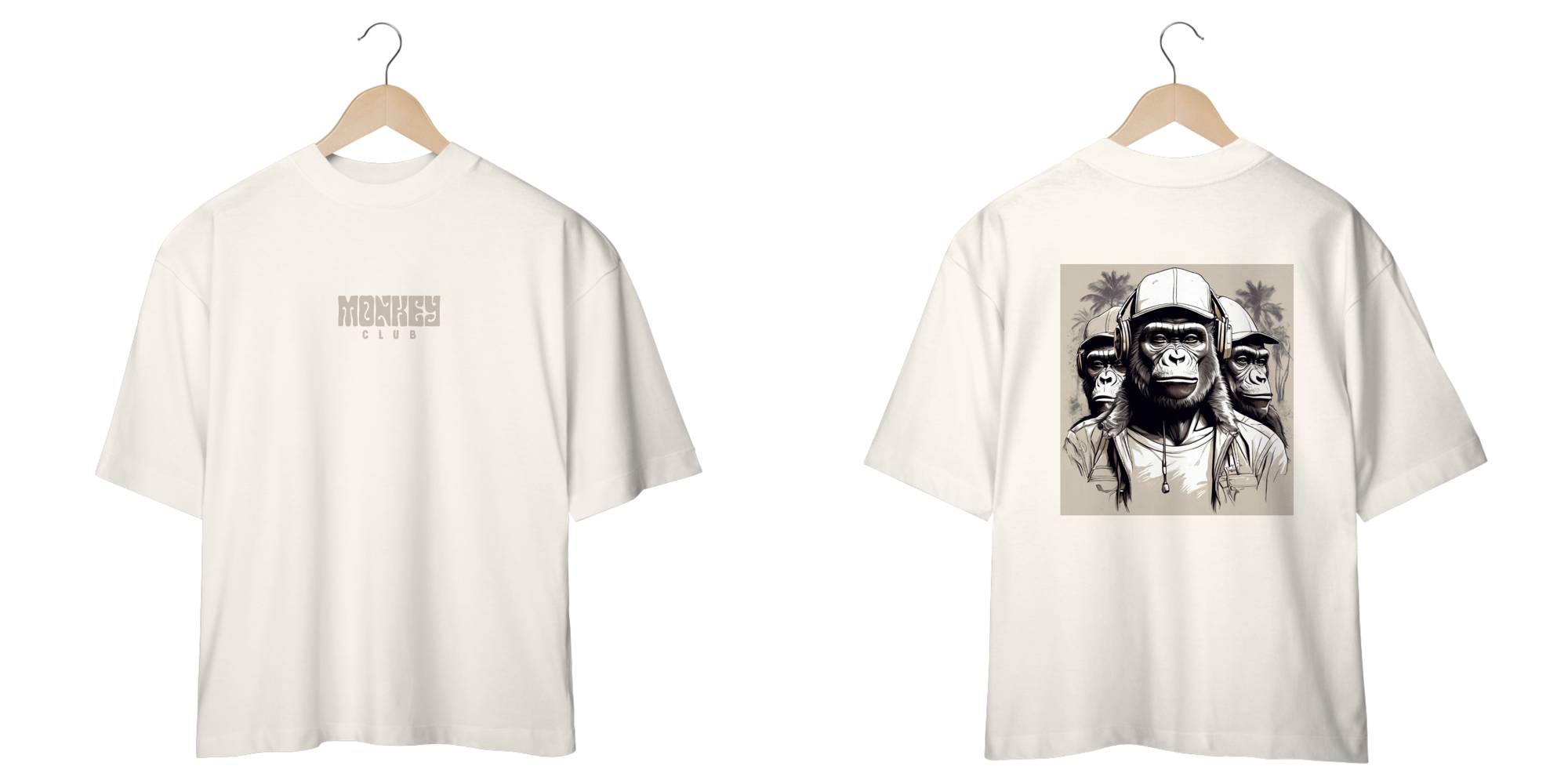 Camiseta Oversized Monkey Club Mood - Costas