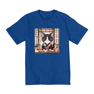 Nome do produto Camiseta Infantil Sushi Cat (de 10 a 14 anos)