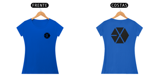 Nome do produto Baby Look EXO logo - frente e costas