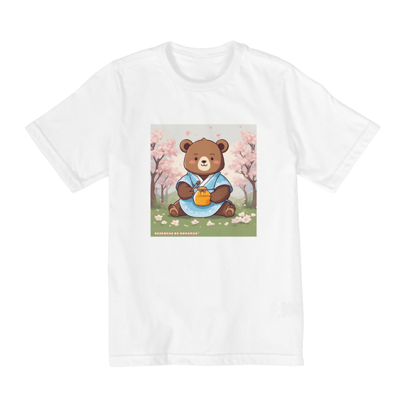 Camiseta Infantil Blue Hanbok Honey Bear (de 2 a 8 anos)