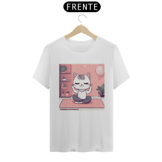 Nome do produto Camiseta Unissex Yoga Cat - the White