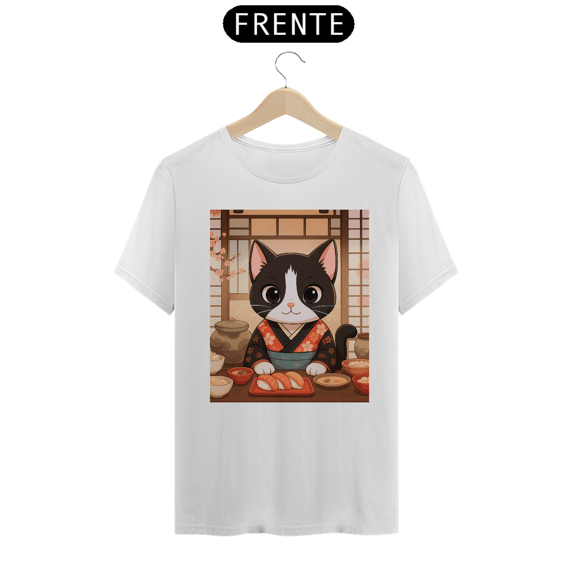 Camiseta Unissex Sushi Cat