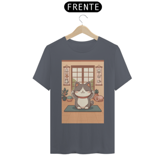 Nome do produto Camiseta Unissex Yoga Cat - the Gray