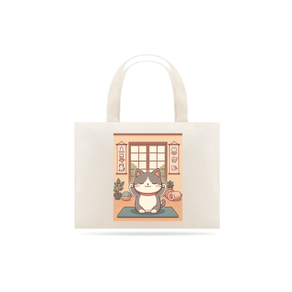 Ecobag Yoga Cat - the Gray