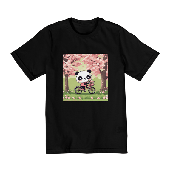 Camiseta Infantil Bike Panda (de 2 a 8 anos)