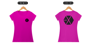 Nome do produto Baby Look EXO logo - frente e costas