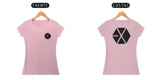 Nome do produto Baby Look EXO logo - frente e costas