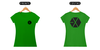 Nome do produto Baby Look EXO logo - frente e costas