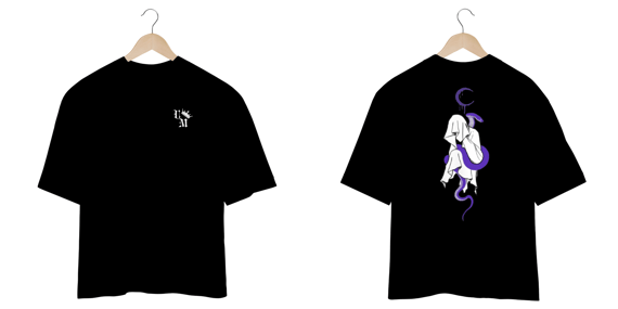 Camiseta Oversized: Midnight Shadow