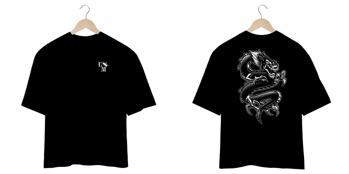 Nome do produto: Camiseta Oversized: Dragão Japonês