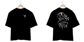 Camiseta Oversized: Dragão Japonês