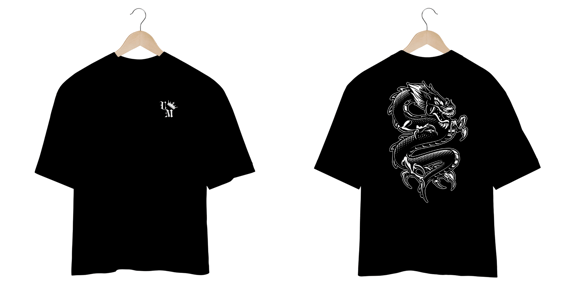 Camiseta Oversized: Dragão Japonês