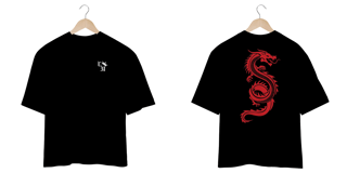 Nome do produto Camiseta Oversized: Dragão Japonês Vermelho