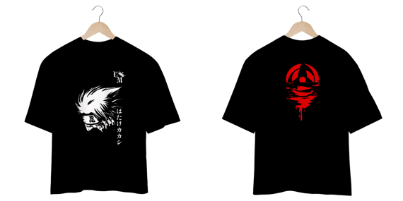 Camiseta Oversized: Kakashi Hatake - Mangekyou Sharingan