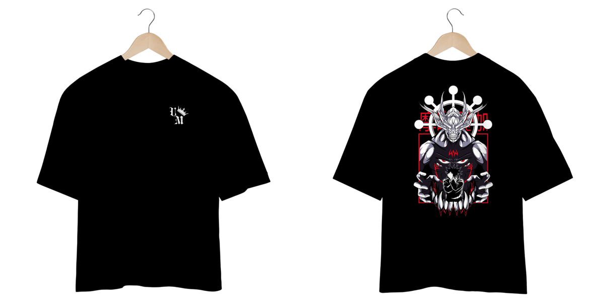Nome do produto: Camiseta Oversized: Megumi Fushiguro - Mahoraga e Sukuna