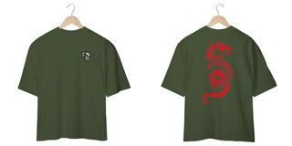 Nome do produto Camiseta Oversized: Dragão Japonês Vermelho