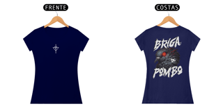 Nome do produto Camiseta Feminina Pombo Pistola - Estampa nas Costas