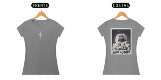 Nome do produto Camiseta Feminina Pombo Astronauta - Estampa nas costas 