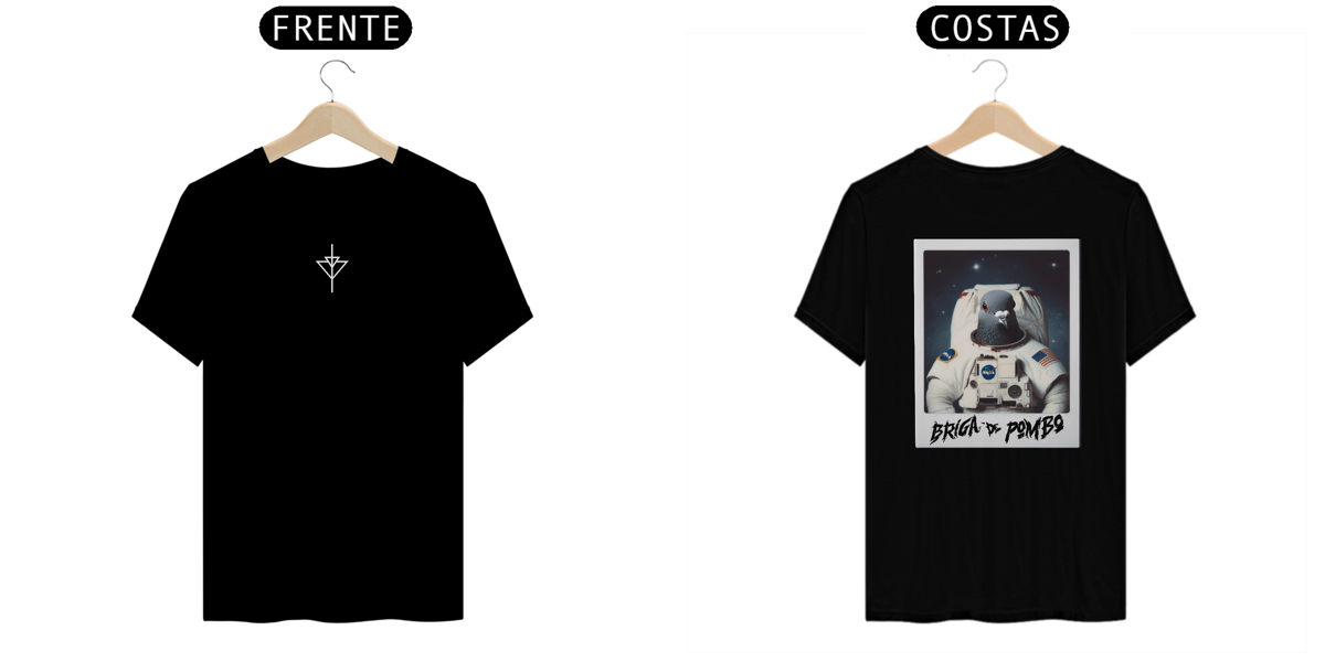 Nome do produto: Camiseta Pombo Astronauta - Estampa nas Costas