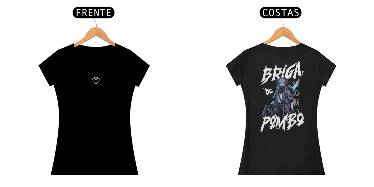 Nome do produto: Camiseta Feminia Garota Cyberpunk - Estampa nas costas 