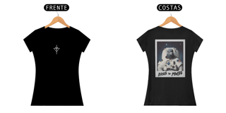Camiseta Feminina Pombo Astronauta - Estampa nas costas 