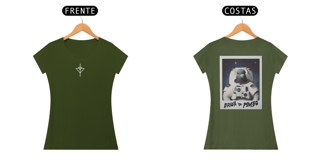 Nome do produto Camiseta Feminina Pombo Astronauta - Estampa nas costas 