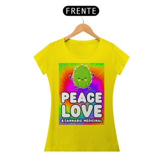 Nome do produto Camiseta Peace, Love & Cannabis Medicinal