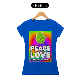 Nome do produto Camiseta Peace, Love & Cannabis Medicinal