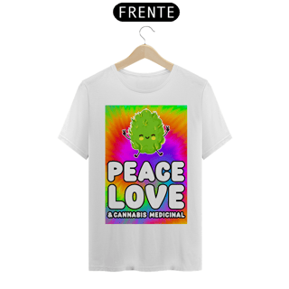Nome do produto Camiseta Peace, Love & Cannabis Medicinal