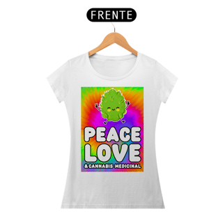Nome do produto Camiseta Peace, Love & Cannabis Medicinal