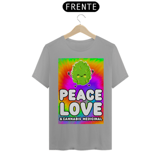 Nome do produto Camiseta Peace, Love & Cannabis Medicinal
