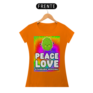 Nome do produto Camiseta Peace, Love & Cannabis Medicinal