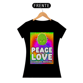 Nome do produto Camiseta Peace, Love & Cannabis Medicinal