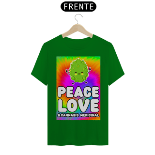 Nome do produto Camiseta Peace, Love & Cannabis Medicinal