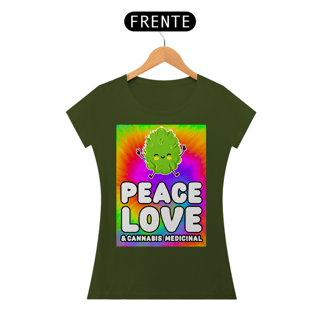 Nome do produto Camiseta Peace, Love & Cannabis Medicinal