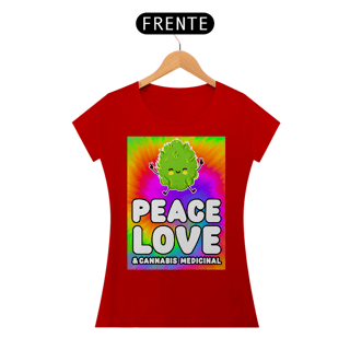 Nome do produto Camiseta Peace, Love & Cannabis Medicinal