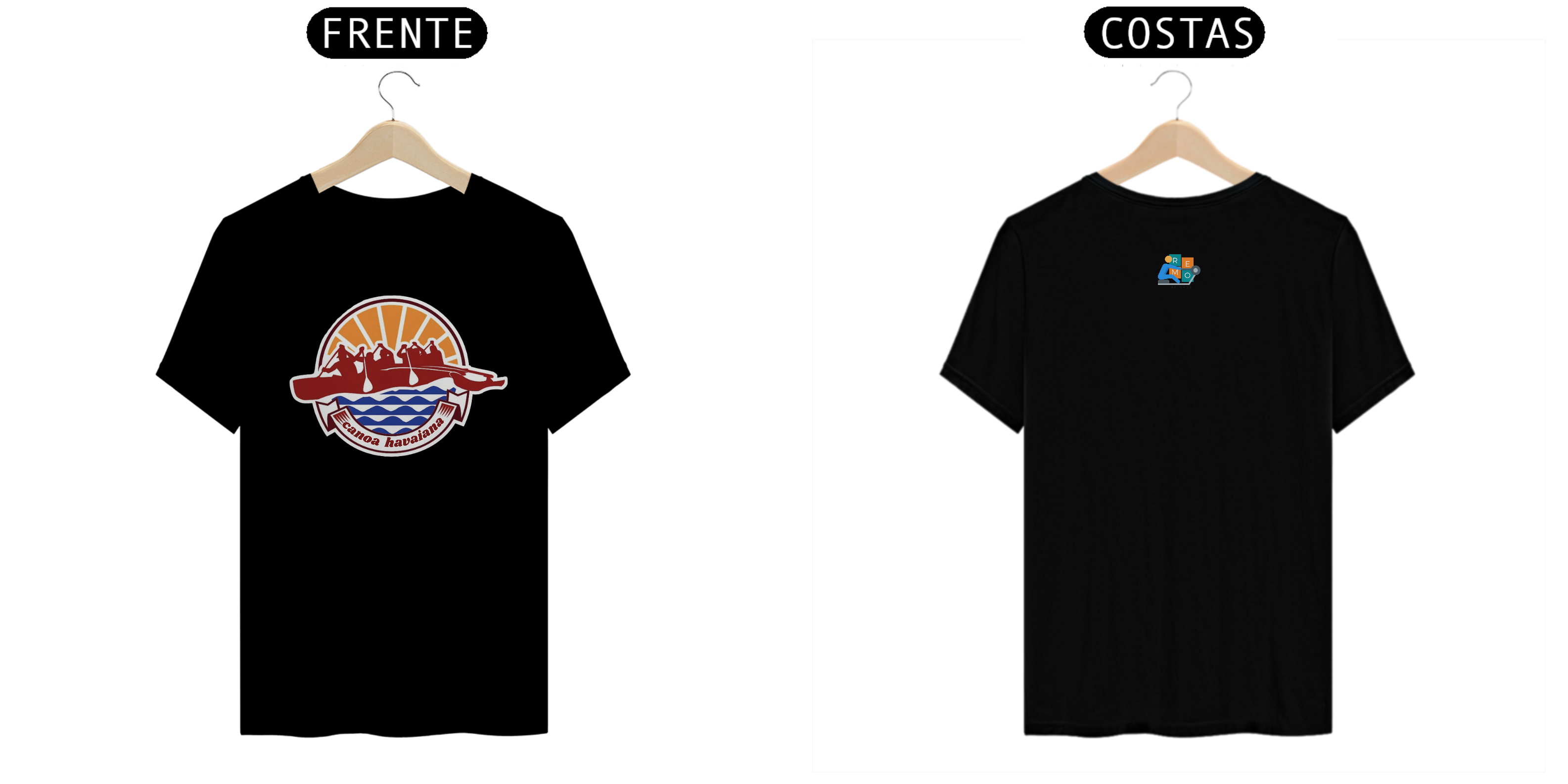 Camiseta Algodão Canoa Havaiana Raios de Sol