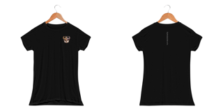 Nome do produto Camiseta Feminina  Baby Long Sport Dry Fit UV - Gato de Schrodinger Minimalista