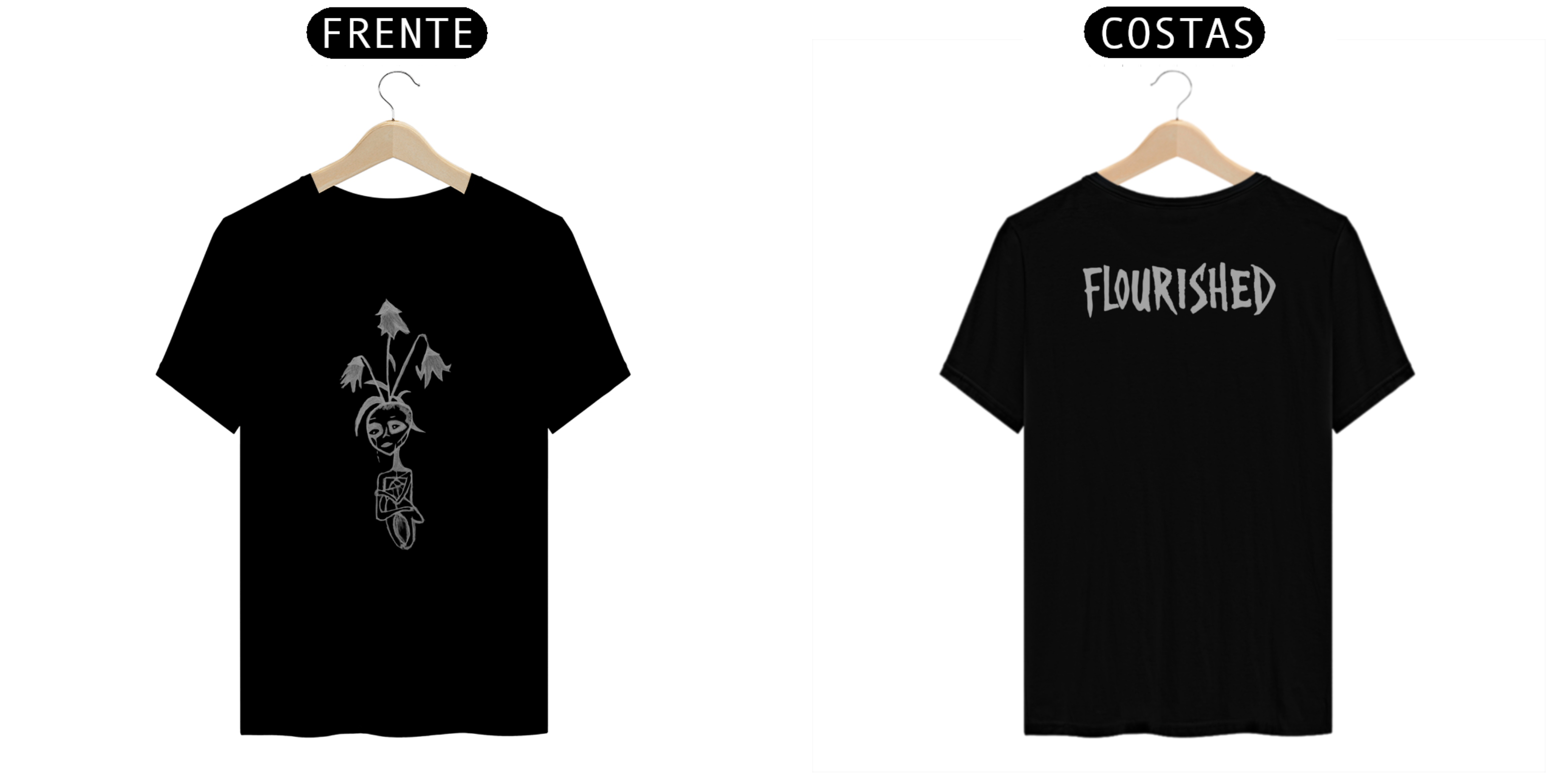 Camiseta Flourished Slate-man (frente e costas)