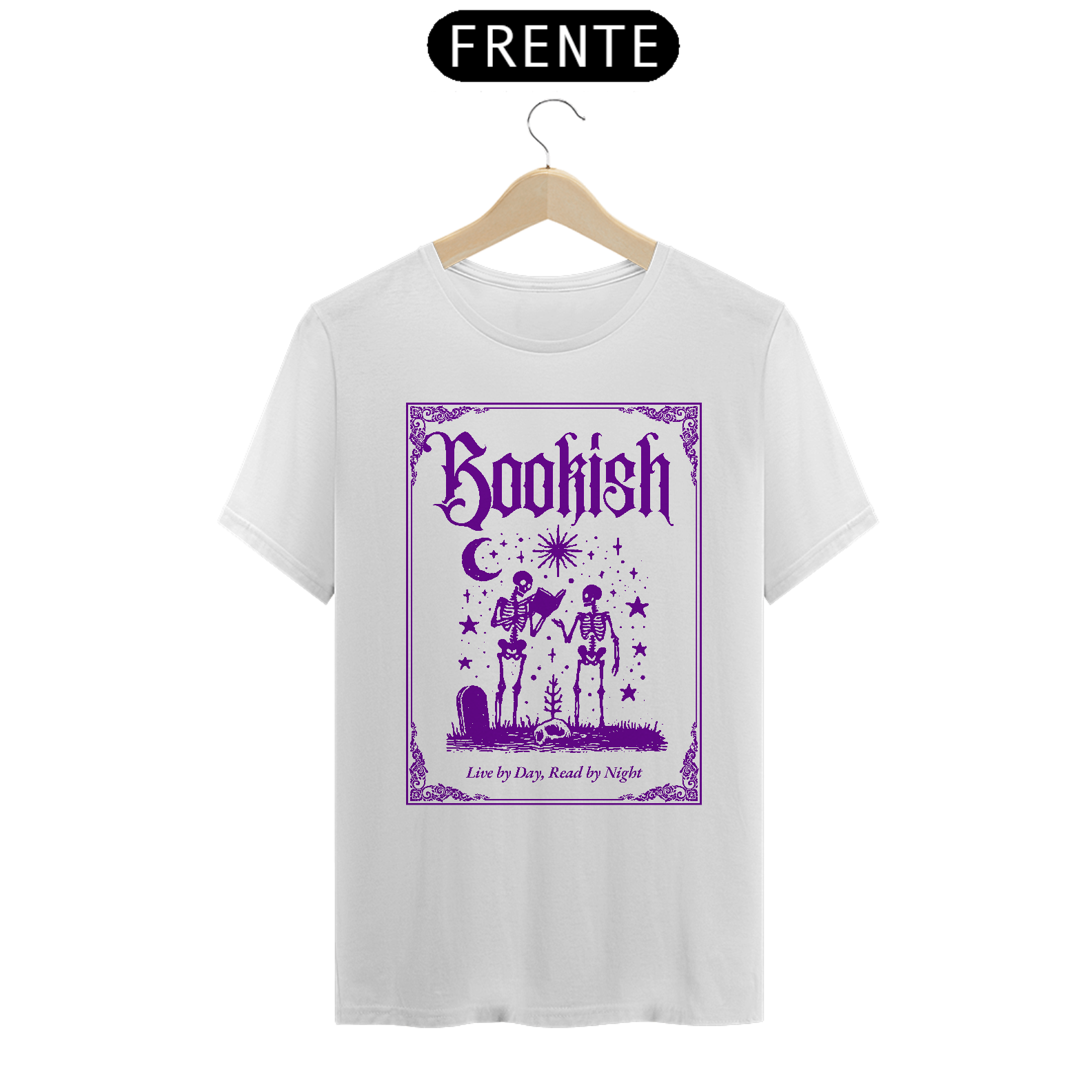 Camiseta Unissex - Bookish, Live by day, read by night