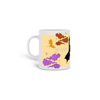 Nome do produto Caneca - Eu Leio Fantasia com Dragões (bege)