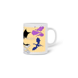 Nome do produto Caneca - Eu Leio Fantasia com Dragões (bege)
