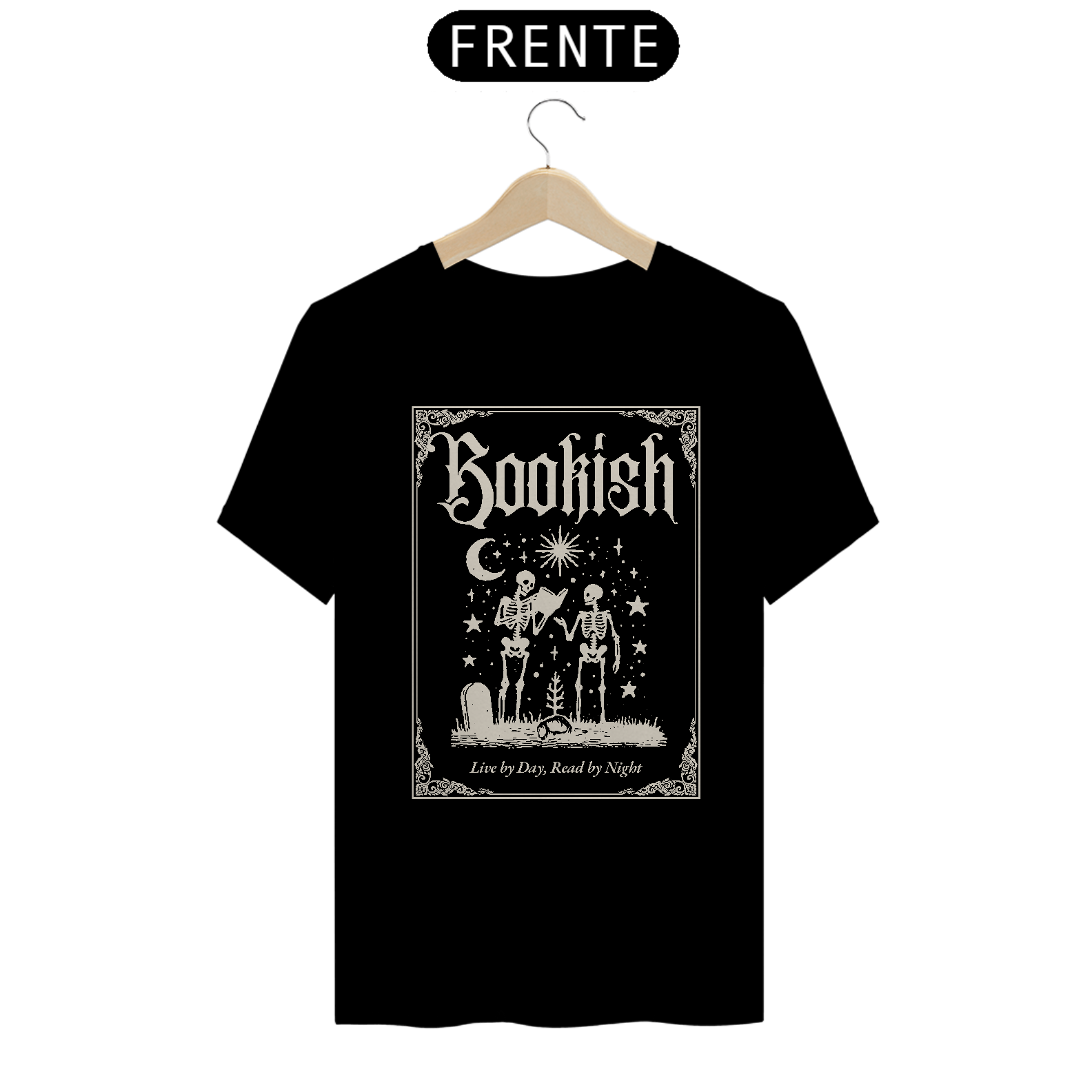 Camiseta Unissex - Bookish , Live by day, read by night (dark)