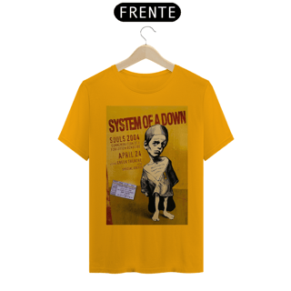 Nome do produto Camiseta System Of Down show de 2004 com ingresso original- NOSSAS CAMISETAS SÃO MAIS AJUSTADAS AO CORPO - ANTES DE FINALIZAR, VEJA TABELA DE MEDIDAS ABAIXO DO BOTÃO COMPRAR OU COMPRE UM TAMANHO MAIOR.