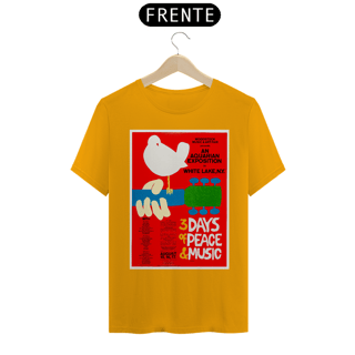 Nome do produto Camiseta Poster Original Festival Woodstock de 1969 - - NOSSAS CAMISETAS SÃO MAIS AJUSTADAS AO CORPO - ANTES DE FINALIZAR, VEJA TABELA DE MEDIDAS ABAIXO DO BOTÃO COMPRAR OU COMPRE UM TAMANHO MAIOR.
