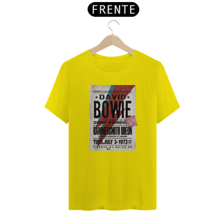 Nome do produto Camiseta Bowie  Show de 1973 - ANTES DE COMPRAR VEJA TABELA DE MEDIDAS ABAIXO DO BOTÃO COMPRAR, POIS TROCA POR ERRO DE TAMANHO É DE RESPONSABILIDADE SUA E GERA CUSTO PRA VOCÊ