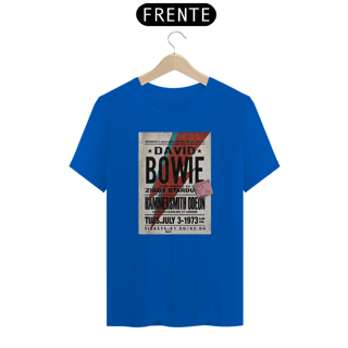 Nome do produto Camiseta Bowie  Show de 1973 - ANTES DE COMPRAR VEJA TABELA DE MEDIDAS ABAIXO DO BOTÃO COMPRAR, POIS TROCA POR ERRO DE TAMANHO É DE RESPONSABILIDADE SUA E GERA CUSTO PRA VOCÊ