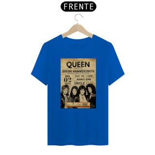 Nome do produto Camiseta Queen Show em Hammersmith 1975 - ANTES DE COMPRAR VEJA TABELA DE MEDIDAS ABAIXO DO BOTÃO COMPRAR, POIS TROCA POR ERRO DE TAMANHO É DE RESPONSABILIDADE SUA E GERA CUSTO PRA VOCÊ
